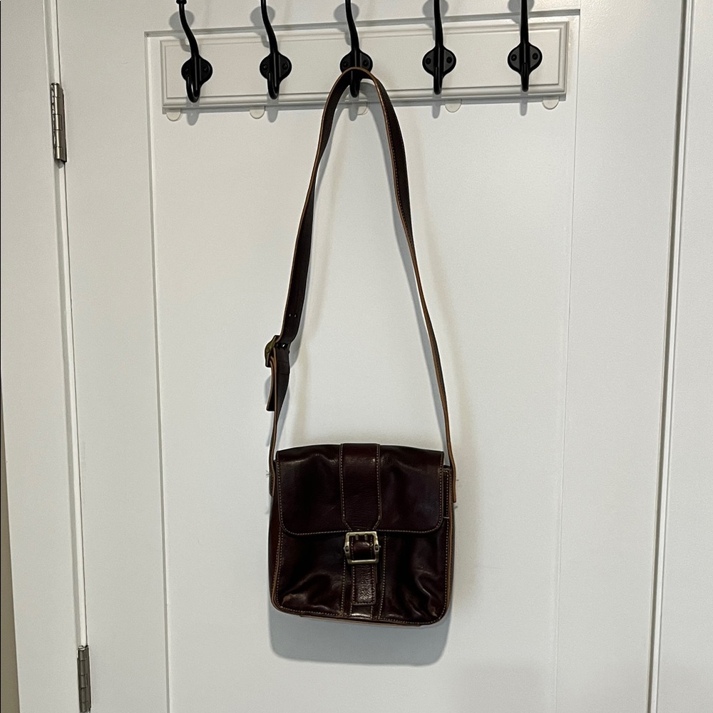 Jones New York Dark Brown leather Crossbody Bag